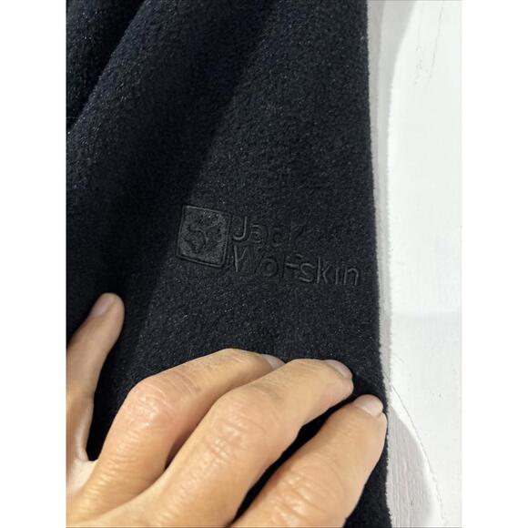 Jack Wolfskin MENS FULL ZIP Fleece Size M BLACK EMBROIDERED LOGO, POCKETS, WARM - Picture 2 of 15